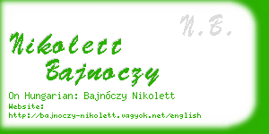 nikolett bajnoczy business card